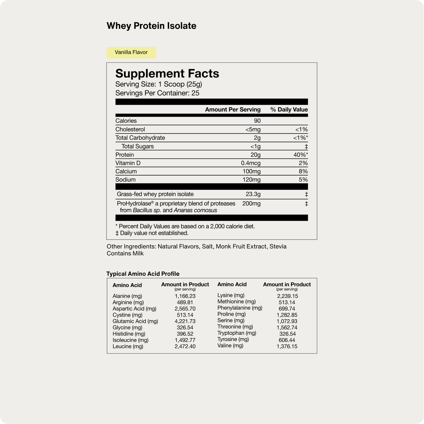 Grass Fed Whey Protein Isolate Powder